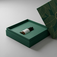 Boîte cadeau oblongue de luxe personnalisée, design feuille d'or, emballage haut de gamme pour parfums, cosmétiques, cadeaux spéciaux, personnalisable
