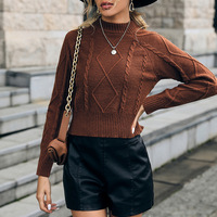 Pull en cachemire et laine à manches longues pour femme – Confortable, décontracté, tendance, avec logo frontal – Idéal pour l'automne, le bureau et les sorties du week-end