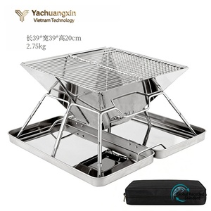 Stainless Steel Folding Charcoal <b>Grill</b> Outdoor Portable <b>BBQ</b> Stove for Camping Cooking - Product Image 6