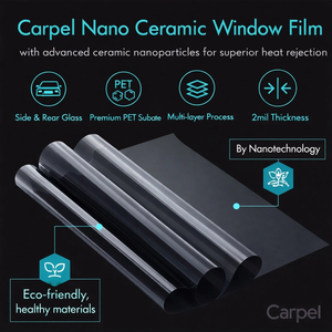 Échantillon Gratuit <span class=keywords><strong>Film</strong></span> Teinté Ultra HD Nano Céramique pour Vitres de Voiture 99% UVR 87% IRR Protection Solaire Confidentialité <span class=keywords><strong>Film</strong></span> Solaire pour Vitres de Voiture - Product Image 2