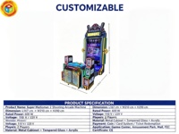 Machine de tir d'arcade à monnayeur avec structure métallique, équipement de divertissement pour parc d'attractions