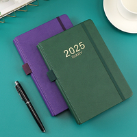 Agenda 2025 en cuir PU A5, planificateur mensuel et hebdomadaire, agenda personnalisé, vente en gros, 365 jours