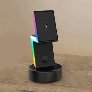 Lampe de nuit RGB multifonction 15W <span class=keywords><strong>chargeur</strong></span> sans fil <span class=keywords><strong>chargeur</strong></span> de téléphone sans fil <span class=keywords><strong>réveil</strong></span> - Product Image 4