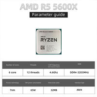CPU Baru 5 5600X 6-Core 12-Thread 3.7GHz Base 4.6GHz 7nm Am4 Unlocked New Tray yang Laris Terjual