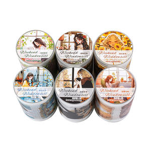 1 rouleau de stickers vintage européens en PET mat pour le rebord de fenêtre, collection Weekend's - Product Image 4