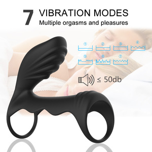 Silicone Waterproof Vibration Penis <strong>Ring</strong> Set for Men Adult Sex Toy with <strong>Phimosis</strong> Resistance Delay Sex Time Male/Female Resonance - Product Image 3