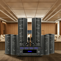 Haut-parleur colonne de conférence Tianyue 2/4/6/8x4,5 pouces 240W 95dB 8 Ohm avec boîtier en bois à montage mural pour salle de réunion