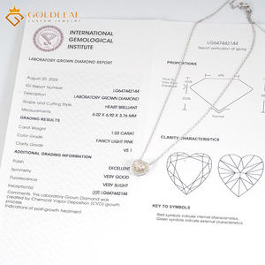 Collar con Colgante de Diamante Cultivado en Laboratorio Goldleaf Classic, Corte Corazón, Oro de 14k, Certificado IGI, Regalo para Compromiso, Boda, Aniversario, Fiesta - Product Image 6