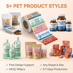 Çizilmeye Dayanıklı Evcil Hayvan Maması Poşet Etiketleri |   Su Geçirmez Özel Vinil Çıkartmalar Köpek Ödül Mamaları ve Kedi Maması Poşetleri için - Product Image 4