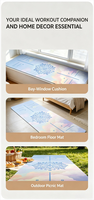 Tapis de yoga en caoutchouc naturel double face OEM ODM en tissu suédé, idéal pour la gym, le fitness, le sport, le Pilates, la méditation et les pique-niques – Vente chaude