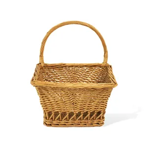 JY Handmade Oval Natural Willow Organizer Woven Small Basket Set With Handle Big Black Wicker Baskets Production China For Gift