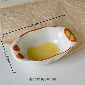 Vajilla <span class=keywords><strong>de</strong></span> Cerámica con Diseño <span class=keywords><strong>de</strong></span> Pan, Linda y Resistente a Altas Temperaturas, con Color Bajo Esmalte, Tazón con Diseño <span class=keywords><strong>de</strong></span> Planta <span class=keywords><strong>de</strong></span> Dibujos Animados para Postres y Galletas, para Fiestas Familiares - Product Image 5