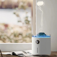 Hxtc88 diffuseur d'arôme de parfum d'huile essentielle à ultrasons conception de volcan lampe à flamme Mini humidificateur d'air de méduse à brume fraîche Portable