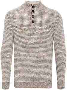 Pull tricoté personnalisé pour hommes en mélange de laine d'hiver Pull à col semi-haut Pull épais à 1/4 boutons Pull pour hommes - Product Image 5