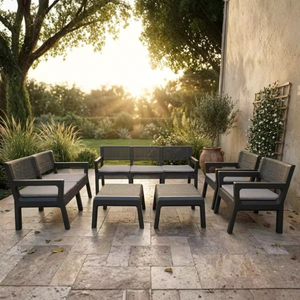 Conjunto de Muebles de Jardín de Mimbre de 4 Piezas, Resistente y de Calidad Comercial, con Cojines Gruesos y Suaves para Patio o Terraza - Product Image 5