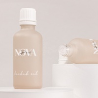 Flacon compte-gouttes en verre dépoli beige nude, flacon pompe pour sérum, flacon vaporisateur pour brume faciale, flacons de soin de la peau avec boîte cylindrique ronde