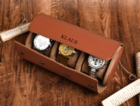 Boîtes Cadeaux avec Logo Personnalisé pour Bracelet de Montre de Voyage en PU pour Hommes