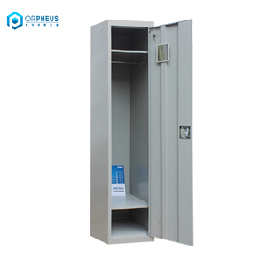 Armario de Almacenamiento Gris de Una Puerta para Dormitorio, Armario Metálico de Altura Completa con un Compartimento, Fácil de Montar, <span class=keywords><strong>ORPHEUS</strong></span> - Product Image 1