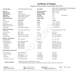 USA / EU magazzino sfuso di alta qualità integratore biologico estratto di radice di curcuma curcumina 95% in polvere - Product Image 3