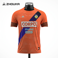 Camiseta de Fútbol Personalizada de Alta Calidad, Transpirable, de Secado Rápido, con Impresión Digital Naranja, Uniforme de Fútbol OEM para Hombre