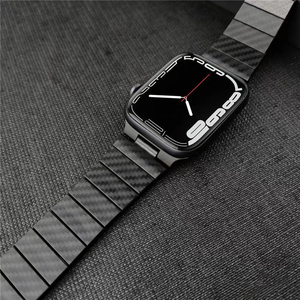 Correa de reloj deportivo de fibra de carbono ligera para <span class=keywords><strong>Apple</strong></span> <span class=keywords><strong>Watch</strong></span> <span class=keywords><strong>42mm</strong></span> 41mm 40mm <span class=keywords><strong>Serie</strong></span> <span class=keywords><strong>3</strong></span> 4 5 6 SE 7 correa de pulsera de eslabones - Product Image 2
