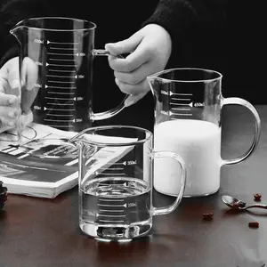 Tasse à mesurer en verre transparent Tasse à mesurer avec tasse à mesurer en verre millilitre pour cuisine avec poignée