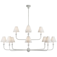 Lustre à anneaux en laiton à deux niveaux de style médiéval américain avec bougies Grand éclairage de plafond circulaire pour le salon et le foyer