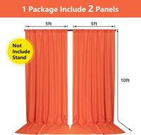 Rideau de fond blanc anti-plis 10x10 pieds pour fêtes, draperies en tissu doux, rideau de fond noir pour mariage 5x10 pieds, 2 panneaux