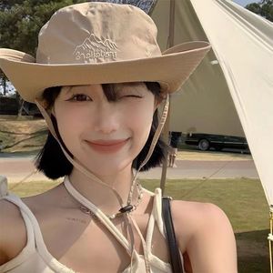 Sombrero de vaquero occidental de ala ancha para mujer, protección solar de verano, transpirable, plegable, para pesca al aire libre - Product Image 1