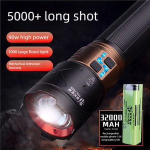 Không thấm nước IP65 An ninh ánh sáng chiến thuật đèn pin với đốt con trỏ <span class=keywords><strong>Laser</strong></span> LED Bóng đèn nhôm cơ thể USB sạc cho cắm trại - Product Image 2