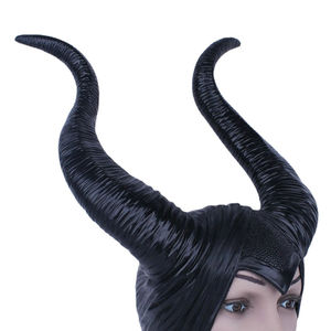 Máscara de Látex de Halloween con <span class=keywords><strong>Cuernos</strong></span> de <span class=keywords><strong>Demonio</strong></span>, Diseño Marlene Felsen, Sombrero de Bruja Oscura con <span class=keywords><strong>Cuernos</strong></span> Negros - Product Image 2