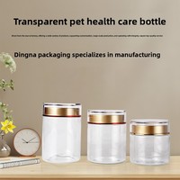 Bouteille cylindrique transparente en PET de 300 ml (16 oz) pour compléments alimentaires et médicaments traditionnels chinois, double paroi en PS