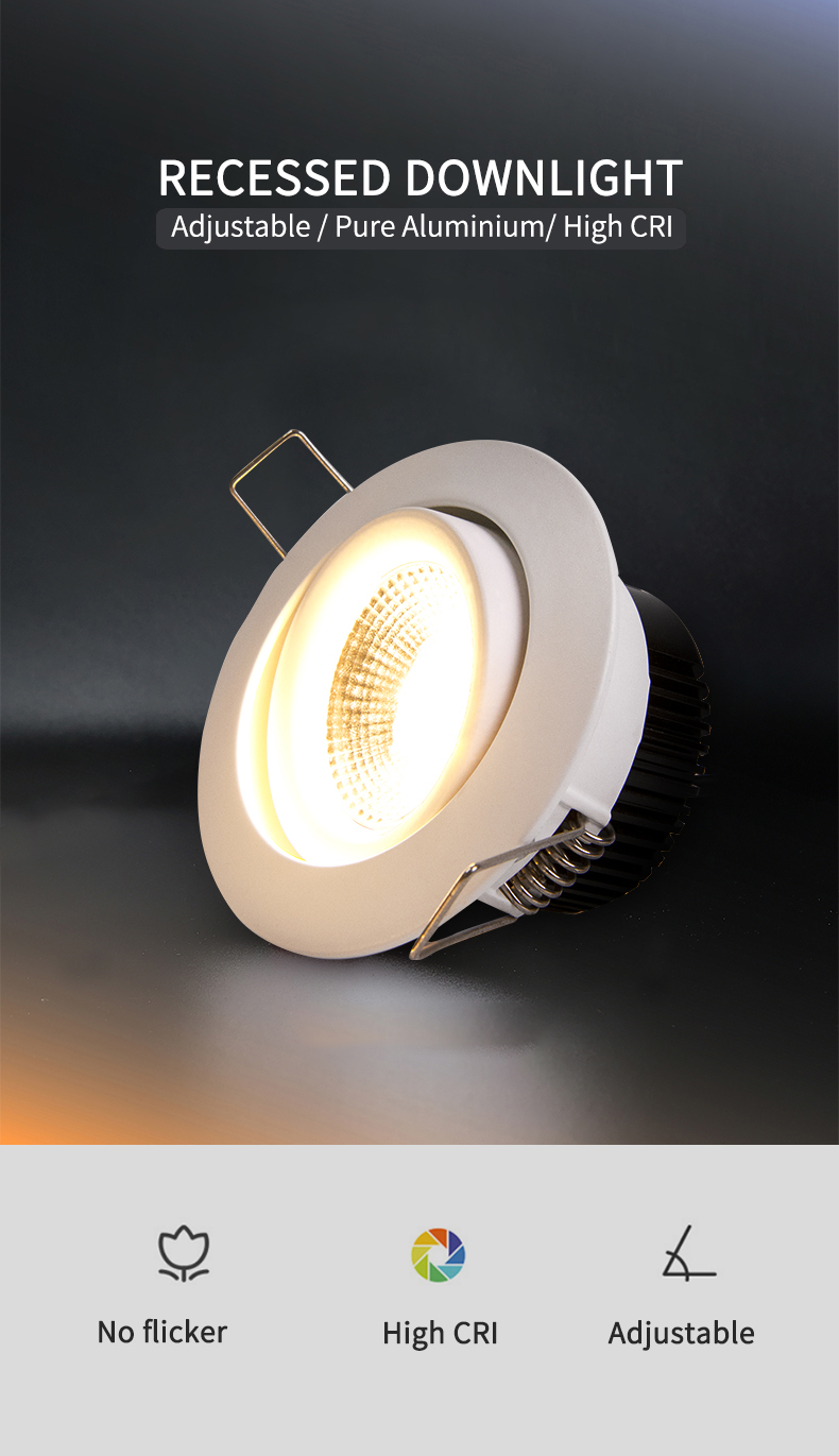 Indoor Lighting Ceiling Lights Wifi Dimmable 11w COB Recessed Led Anti Glare smart downlight