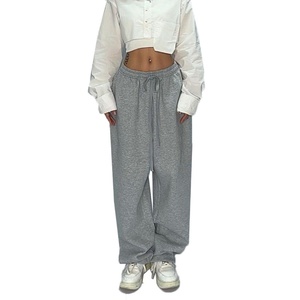 Wholesale Women's Oversized Cotton Casual Sweatpants Baggy Joggers with Wide Leg Loose Fit Streetwear Fashionable Trousers - Product Image 2