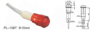 PL-108T 10Mm DC <span class=keywords><strong>12V</strong></span> 24V AC 220V <span class=keywords><strong>Neon</strong></span> Màu Đỏ Đèn Tín Hiệu Xe Cảnh Báo Ánh Sáng Xe Máy Tín Hiệu Pilot Chỉ Số Ánh Sáng Với 200Mm Cáp - Product Image 2