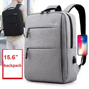 15.6 인치 노트북 배낭 충전 포트 최신 패션 스타일 도난 방지 숄더 가방 방수