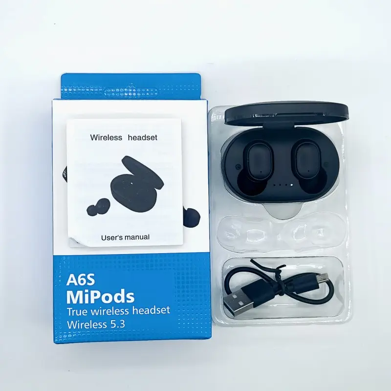 Best price high quality sport wireless earbuds A6S earphone