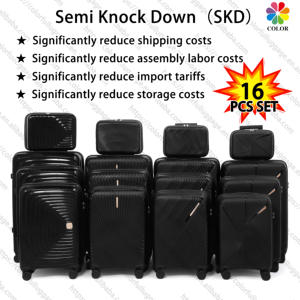 Ensemble de bagages en PP rigide de 16 pièces, mode SKD pour un coût d'expédition réduit, valises à roulettes durables et légères avec TSA - Product Image 1