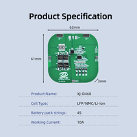 XJBMS 4S 10A 12V BMS LifePO4 Li-ion NMC carte de protection de batterie équilibre NTC Protection de température lampadaire solaire