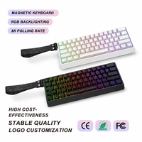 Clavier de jeu à 61 touches avec interrupteurs magnétiques, filaire USB-C, rétroéclairage RGB, taux de polling 8K, déclenchement rapide 0,01 mm, impression latérale, approvisionnement OEM en gros