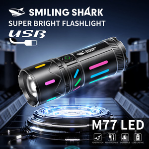 สไมล์ลิ่ง ชาร์ค M77 ไฟฉาย LED แบบชาร์จไฟได้ ปรับซูมได้ ความสว่างสูง แสงสีขาว ใช้กลางแจ้ง - Product Image 1