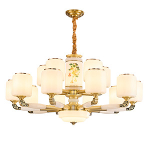 Chinese Style Copper Chandelier Multi Head Led Living Room <b>Ceiling</b> <b>Light</b> Round E27 Switch Control Home Decor - Product Image 4
