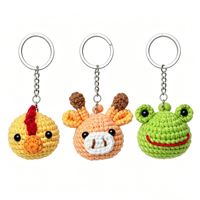 Porte-clés animaux mignons faits main au crochet : Lion, Mini Amigurumi, Poulet, Grenouille, Ours, Lapin – Breloques de sac en tricot, poupées en fil
