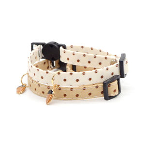 Lindo Simple ligero gato pequeño perro mascota <span class=keywords><strong>collar</strong></span> lunares estampado Floral <span class=keywords><strong>Collar</strong></span> liberación rápida hebilla de Seguridad cintas poliéster - Product Image 1