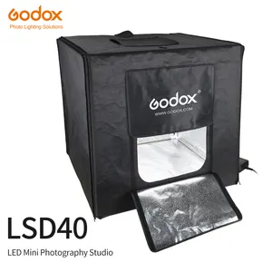 Grosir dslr flash telepon-Godox LSD40 40*40cm 40W LED Photo Studio Softbox Light Tent SoftBox +AC Adapter +PVC Backgrounds for Phone DSLR Shooting Produc