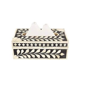 Soporte de caja de pañuelos con incrustaciones de hueso de resina para el hogar, Hotel, restaurante, soporte de cubierta de caja de pañuelos con incrustaciones de hueso - Product Image 6