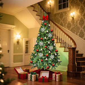 <span class=keywords><strong>Sapin</strong></span> <span class=keywords><strong>de</strong></span> Noël avec des rubans en velours bleu et des décorations rouges et bleues, parfait <span class=keywords><strong>pour</strong></span> les fêtes <span class=keywords><strong>de</strong></span> fin d'année - Product Image 1