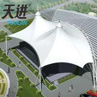 Tissu de bâche en PVC de Tianjin 1050 GSM, anti-UV, pour structure de membrane architecturale, tissu de bâche enduit de PVC