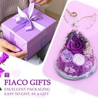 Figurine d'ange en rose éternelle avec lumière LED - Cadeau léger pour maman, anniversaire, fête des mères, grand-mère, épouse, fille, amis