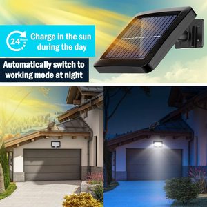 Luz Solar con Sensor de Movimiento de 56 LED, IP65 Impermeable, Ángulo de Iluminación de 120 Grados, Lámpara de Pared con Cable de 5 Metros para Jardín - Product Image 5